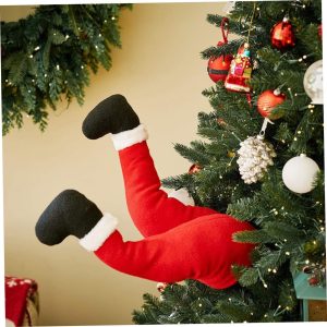 santa claus legs for christmas tree